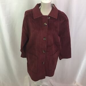 Isaac Mizrahi Live Corduroy Jacket Wine Burgundy XS